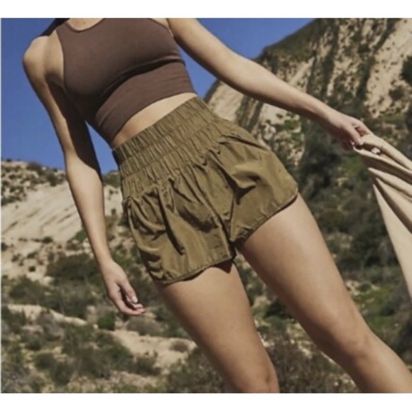 Free People Movement The Way Home Shorts Greyed Olive Size Large - Picture 2 of 12